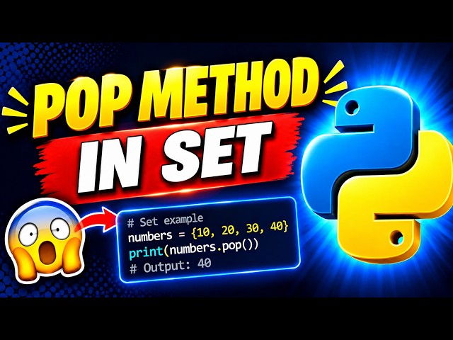 What is pop() Method in Python Set? | Python tutorial for beginners