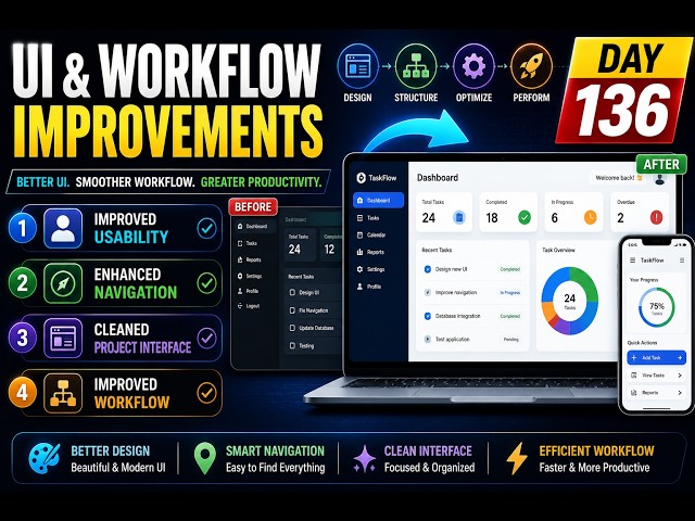 UI & Workflow Improvements | Better Navigation, Clean Interface & Enhanced User Experience | Day 136