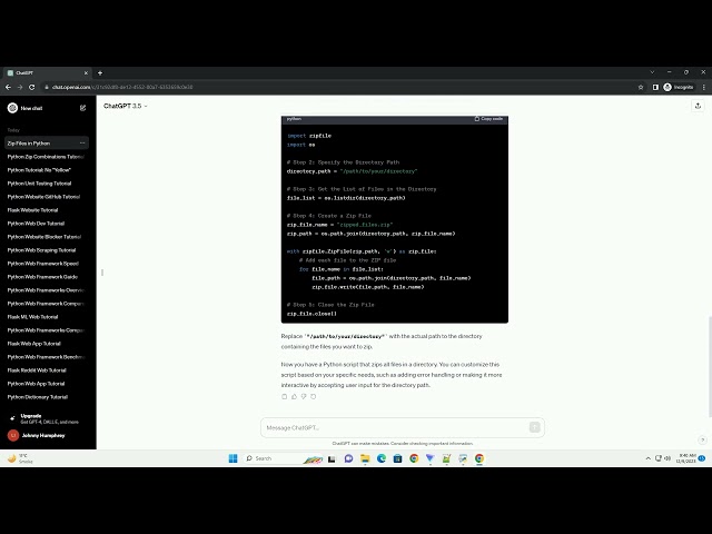 python zip all files in directory