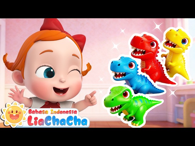 What Color Do You Want? 🌈🦖 | Colorful T-Rex | Children's Song | LiaChaCha Indonesian
