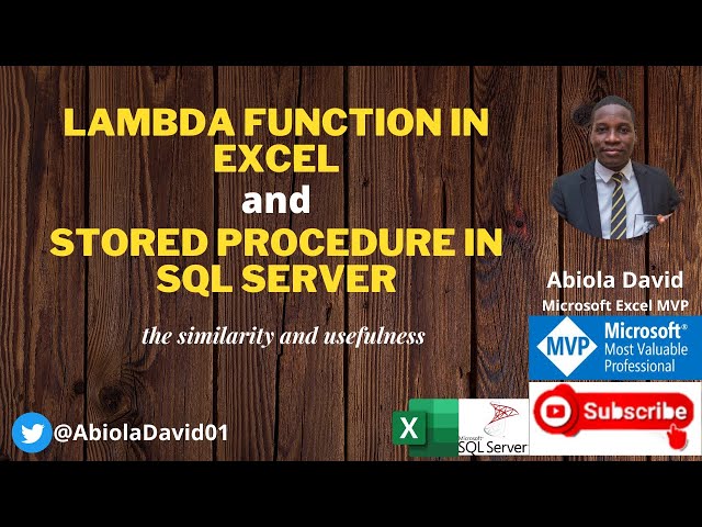LAMBDA Function in Excel & Stored Procedure in SQL Server [Similarity & Usefulness]
