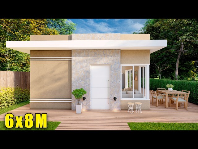 Beautiful small house measuring 6x8 meters | 2 bedrooms