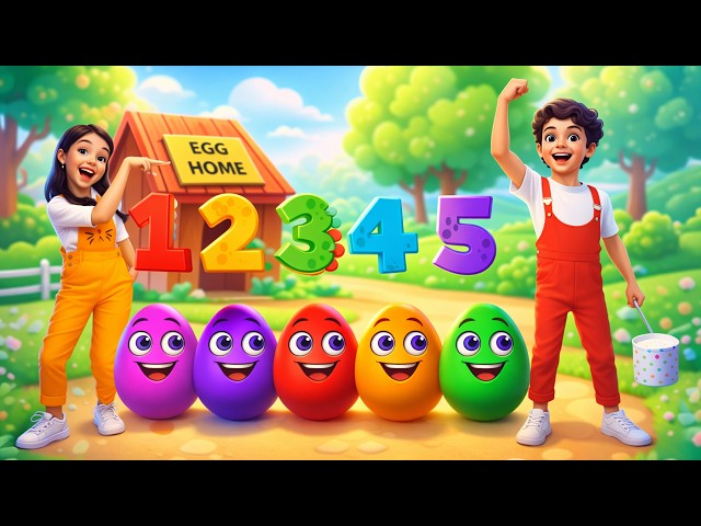 Learning Colors and Numbers Song | Colorful Eggs on the Farm |  Nursery Rhymes & Kids Songs