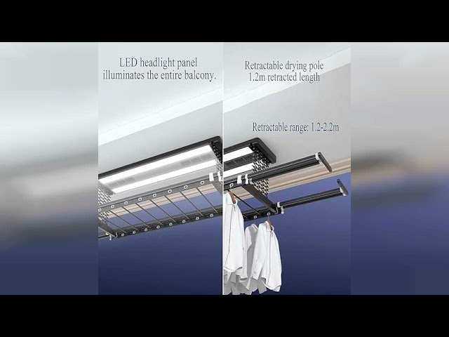 Overview: Ceiling Clothes Dryer Aluminium and Steel Electric Clothes Dryer with Remote Control,C...
