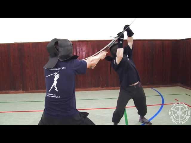 Longsword techniques: Zwerchhau, absetzen, nachreissen