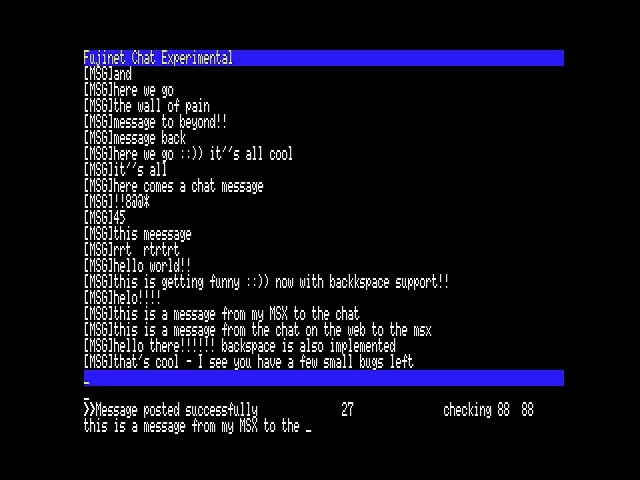 openMSX and Fujinet Experimental Chat