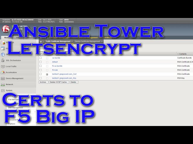 Using Ansible to create Letsencrypt certificates and apply them to F5 Big IP load balancers