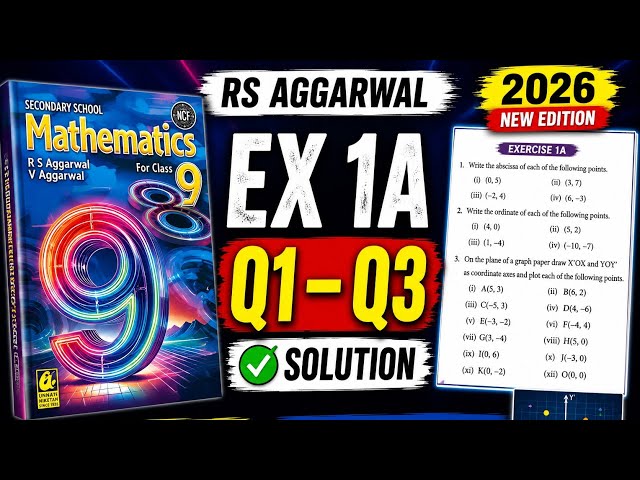 Class 9th Maths📚| RS Aggarwal New Edition 2026🔥| Coordinate Geometry | Ex 1A | How To Plot On Graph 