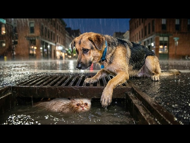 Hero Dog Begs Strangers to Save Drowning Kitten — What Happens Next Will Make You Cry#animalrescue