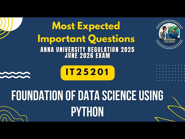 IT25201 Foundation of Data Science using Python Important Questions in Tamil Anna University reg2025