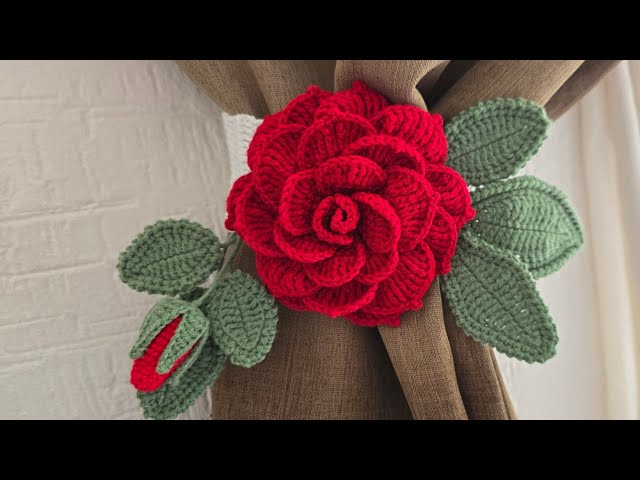 🌹 Crochet Rose Curtain Tieback | Pretty, Easy and Elegant 🧶 Part #4