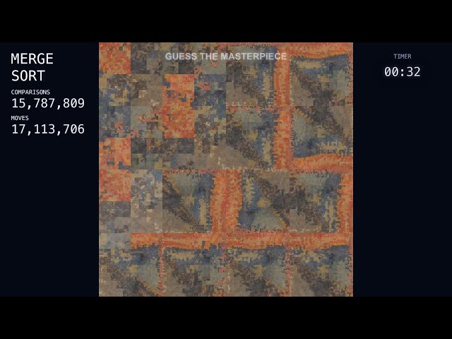 Can You Guess the Masterpiece? — Merge Sort Rebuilds a Famous Painting (4K)