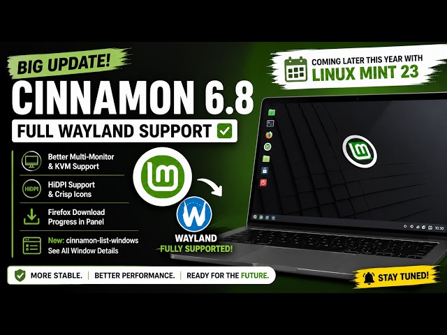 Linux Mint 23 Just Got Better! Cinnamon 6.8 Brings Full Wayland Support 🚀
