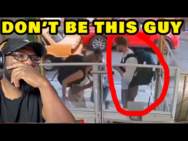 Watch Man Hide Behind Wall While Female Companion Fights Armed Robber Alone 