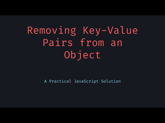 Remove Keys from Object