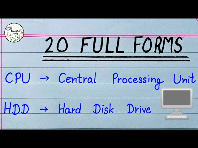 20 Important GK Full Forms | 20 Computer Related Full Forms for Students | Beautiful Study