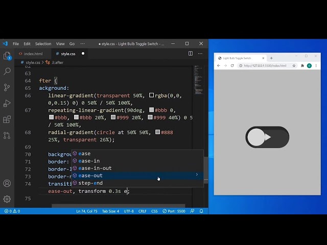 Build a Realistic Light Bulb Toggle Switch with HTML & CSS