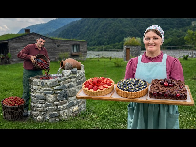 The Best Homemade Pies With Mountain Berries! Village Cooking
