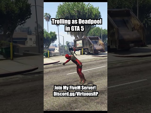 Trolling as Deadpool in GTA 5! Join my FiveM Server VirtuousRP! #gta5rp