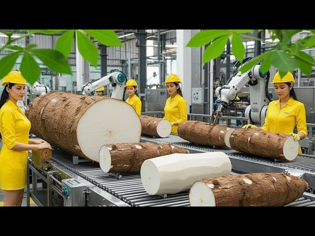 Dentro de una fábrica de procesamiento de yuca de alta tecnología (Proceso completo)