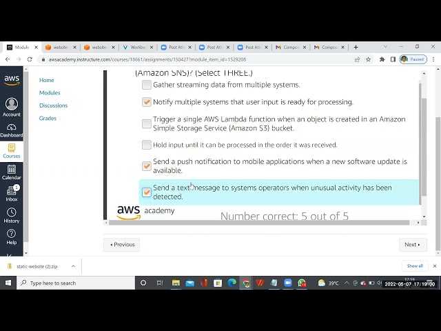AWS SOLUTION ARCHITECH MODULE 12 10 Knowledge Check Quick Revision