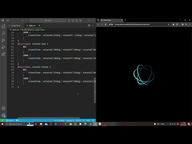 Create loader design using html & css @OnlineTutorialsYT