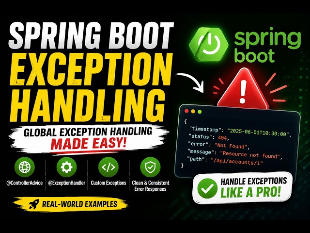 Spring Boot Exception Handling | @RestControllerAdvice | @ExceptionHandler | Custom Exceptions