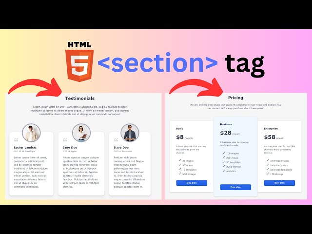HTML section tag