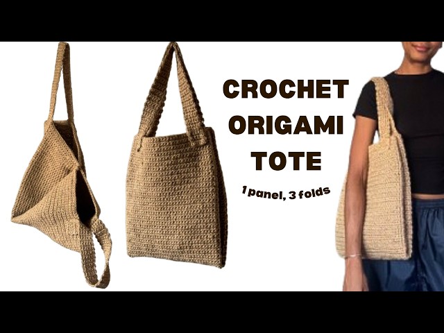 Crochet Origami Tote Bag | Beginner-Friendly Step-By-Step Tutorial