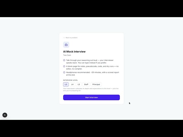 Practice DSA interviews with an AI interviewer that actually pushes back — ThyncLabs.
