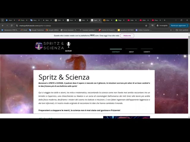 Presentazione del nostro nuovo Sito del Podcast "Spritz e Scienza"