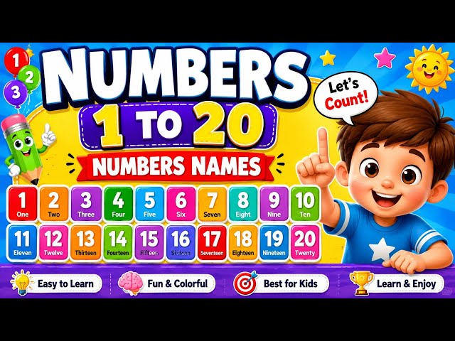 Number Names 1 to 20 | Number Spelling 1-20 | Learn Numbers for Kids | Numbers Name for Kids