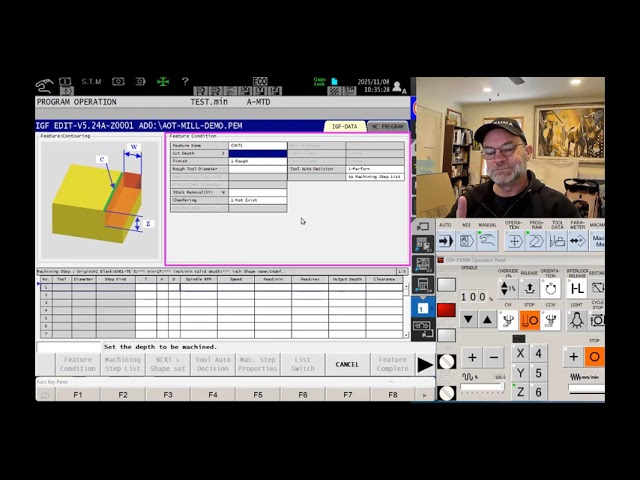 Okuma mill AOT programming software
