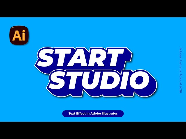 Adobe Illustrator 2026 Tutorial | How to Create 3D Text Effect Blocks & White Borders
