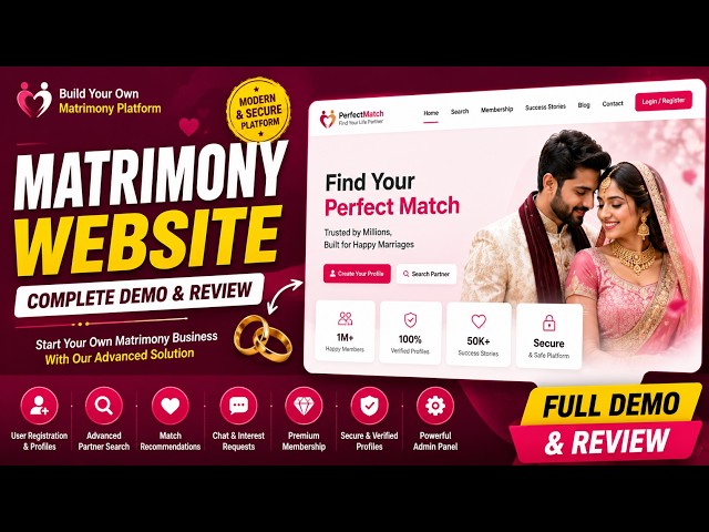 Matrimony Website | Full Demo & Review 2026| Hindi | @Bandhantechsolution