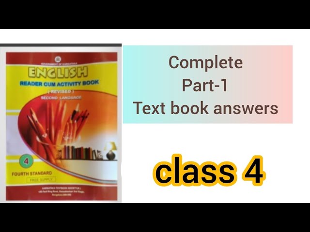 Kseeb solutions class 4 english part-1 complete book answers 