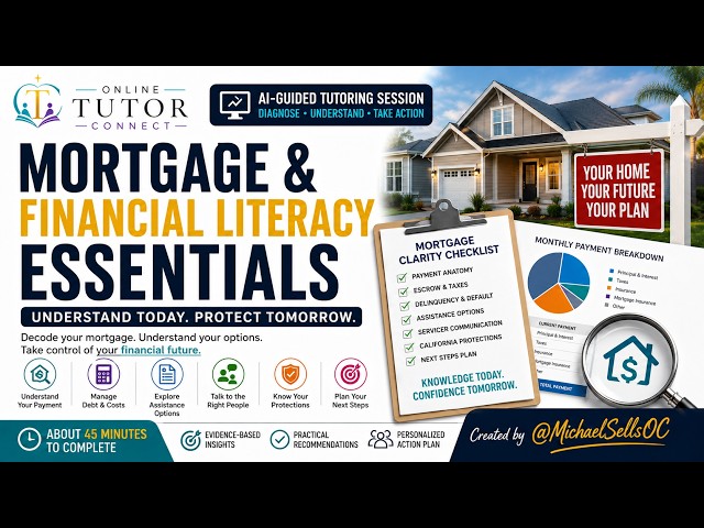 Mortgage Financial Literacy Essentials for Homeowners in Delinquency/Default | Online Tutor Connect