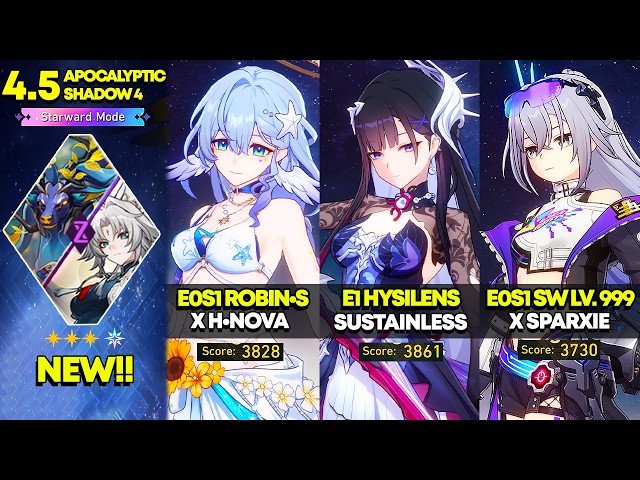 NEW Apocalyptic Shadow 4.5: Starward Mode | E0S1 Robin SP, E1 Hysilens, E0S1 SW Lv. 999 | HSR 4.5