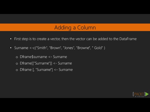 Getting Started with R for Data Science : The Structure of a DataFrame | packtpub.com