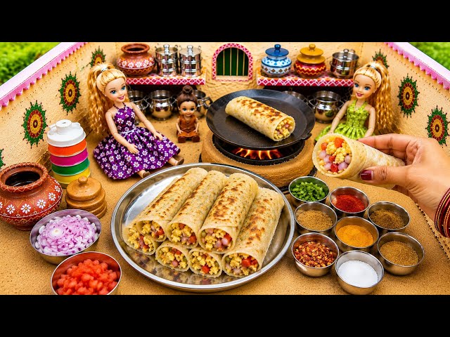 Miniature Doll Egg Roll Recipe 😍 | Tiny Mini Kitchen Cooking | Crispy Street Food