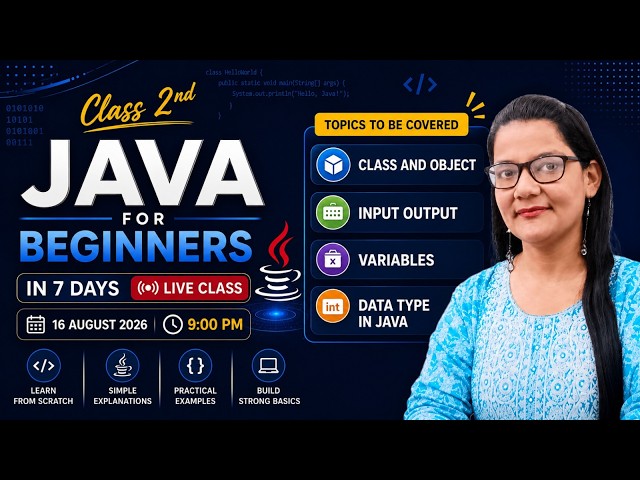JAVA LIVE CLASS 2| JAVA IN 7 DAYS| JAVA for Beginners|Zeenat Mam
