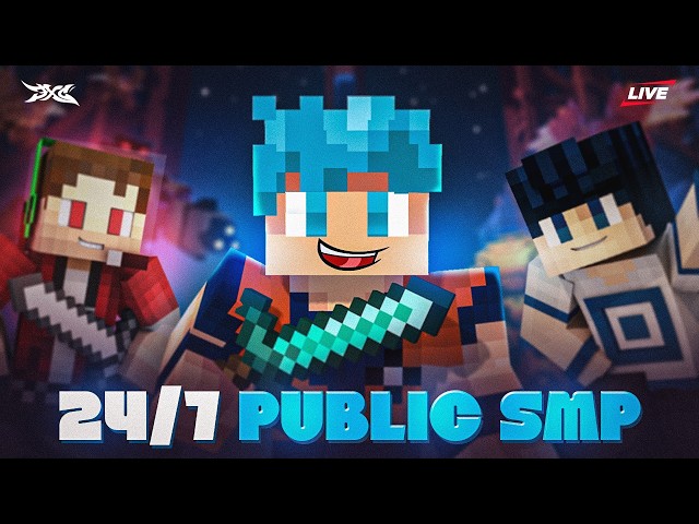 Minecraft Live | Minecraft Public Smp | Public Smp 24/7 Java + Bedrock + Pe #minecraft
