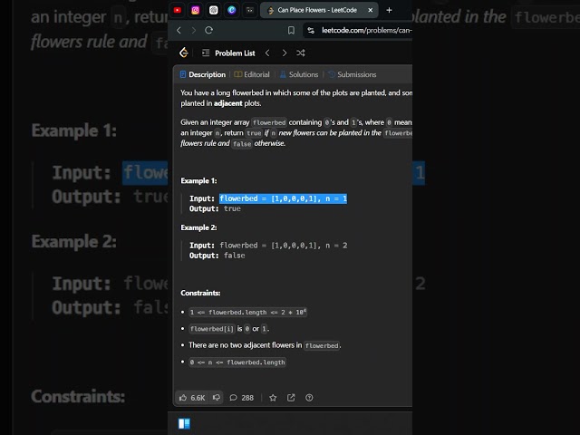 Leetcode 605 || Can Plant Flowers || JavaScript || #leetcode #javascripe #datastructureandalgorithm