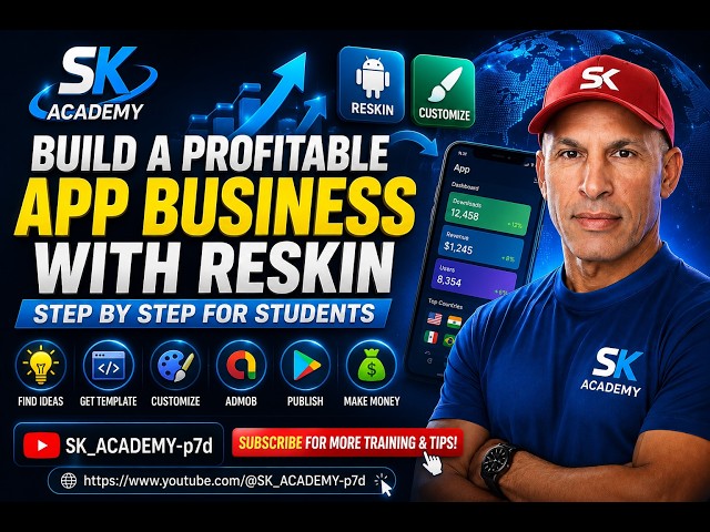 📱 Build a Profitable App Business with Reskin  Step by Step Guide for Students 🚀