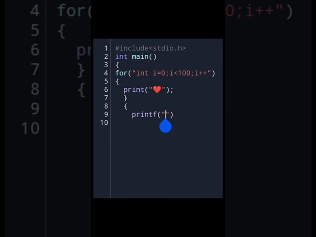 C Program That Prints ❤️ 2000 Times | Amazing C Output | #c programming #coding #viral shorts