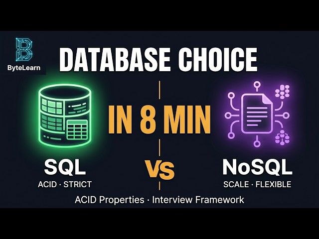 What is a Database? SQL vs NoSQL in 8 Minutes | System Design Interview Prep