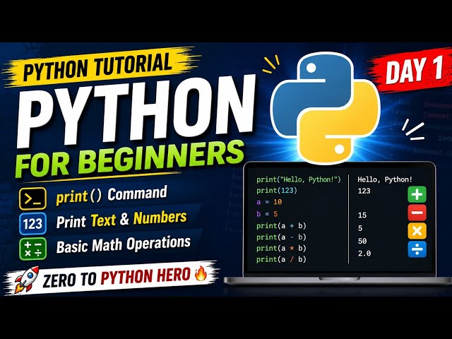 Python Tutorial for Beginners 🚀 | print() Function & Basic Math | Python #1