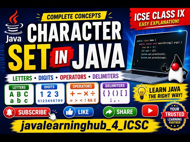 Character Set in Java Explained Simply | Java Programming LIVE is live