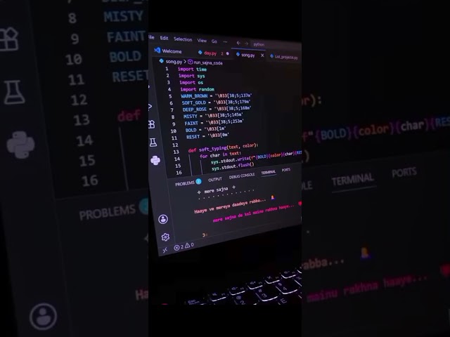 Python Terminal Hindi Song Lyrics