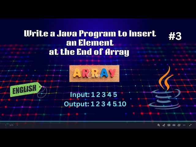Java Program #3 Insert an Element at the End of Array | Array Basics | Code&Innovate